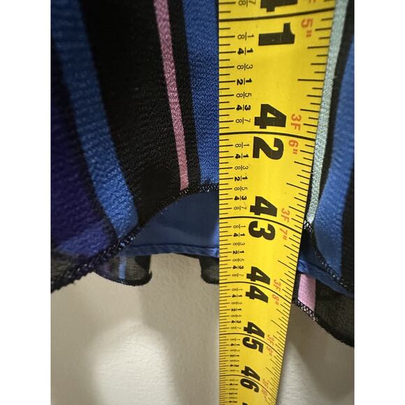 Anne Klein Women’s Size 8 Multicolor Stripe V-Neck A-Line Dress 3/4 Sleeve - Picture 2 of 6